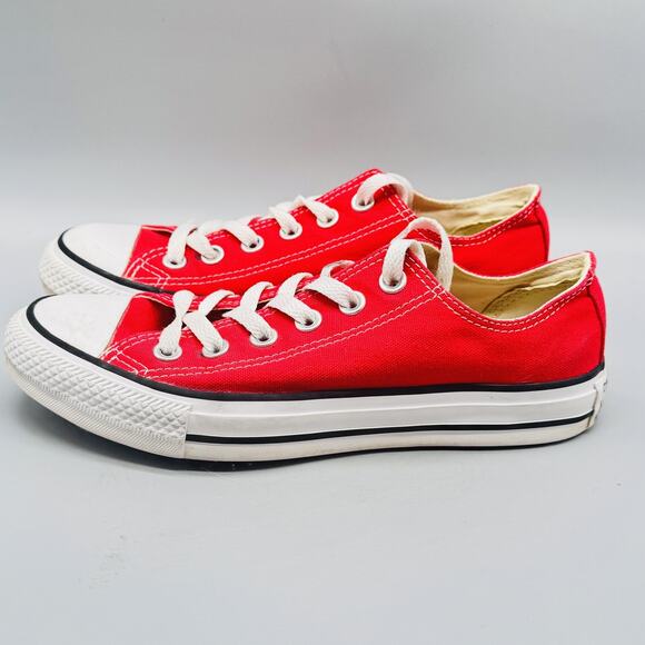 Converse Shoes Womens 6.5 Red Canvas Chuck Taylor All Star Low Top Sneakers - Picture 5 of 12